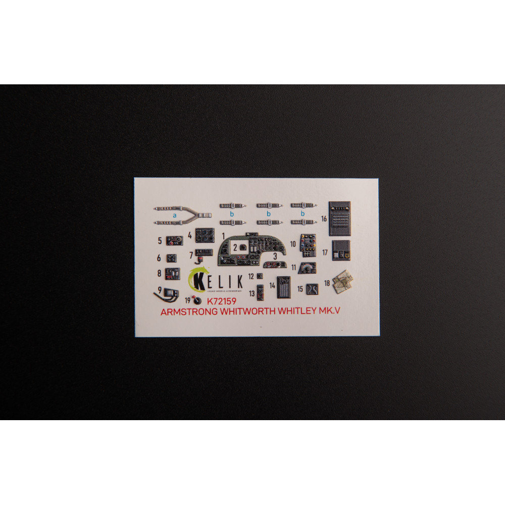 ARMSTRONG WHITWORTH WHITLEY MK.V interior 3D decals for Airfix kit 1/72 Kelik K72159