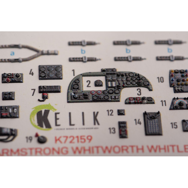 ARMSTRONG WHITWORTH WHITLEY MK.V interior 3D decals for Airfix kit 1/72 Kelik K72159