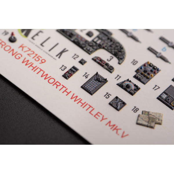 ARMSTRONG WHITWORTH WHITLEY MK.V interior 3D decals for Airfix kit 1/72 Kelik K72159