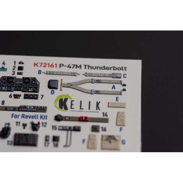 P-47M "Thunderbolt" 3D Декаль Інтер'єр для набору Revell kit 1/72 Kelik K72161