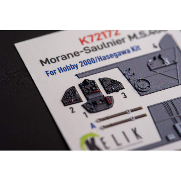 Morane-Saulnier M.S.406 3D Декаль Інтер'єр для набору Hobby 2000/Hasegawa 1/72 Kelik K72172