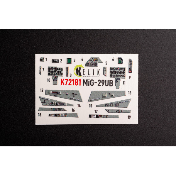 MiG-29UB 3D Декаль Інтер'єр для набору IBG Models 1/72 Kelik K72181