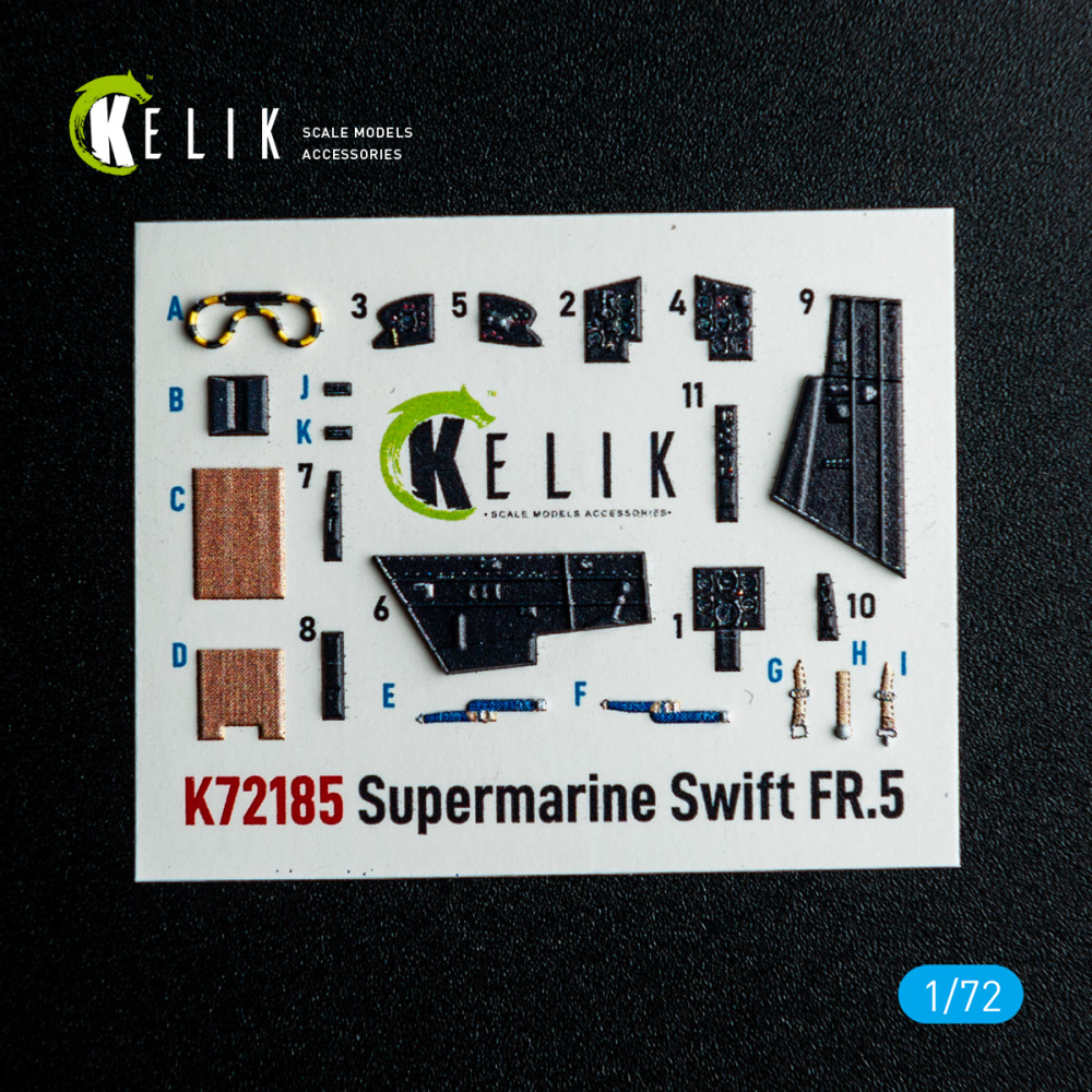 Supermarine Swift FR.5 - 3D Декаль Інтер'єр для набору AirFix 1/72 Kelik K72185