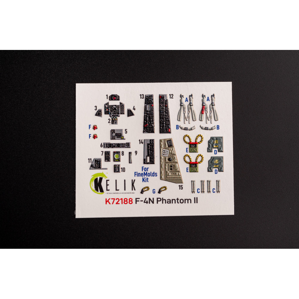 F-4N Phantom - interior 3D decals for FineMolds kit 1/72 Kelik K72188