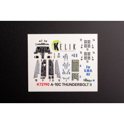 A-10C Thunderbolt II - interior 3D decals for GWH kit 1/72 Kelik K72190
