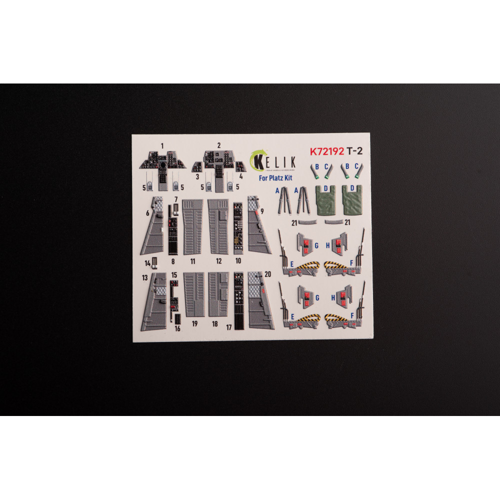 T-2 Advanced Trainer - 3D Декаль Інтер'єр для набору Platz kit 1/72 Kelik K72192