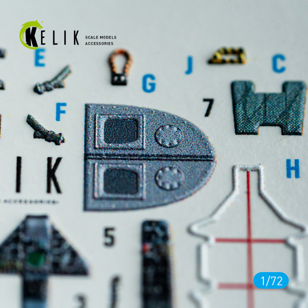 Harrier Gr1/Gr3 (Early) - 3D Декаль Інтер'єр для набору Italeri 1/72 Kelik K72228