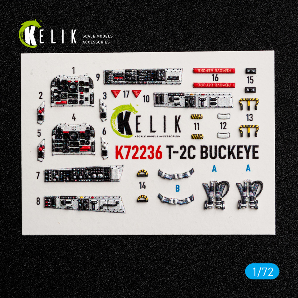 T-2C BUCKEYE  - 3D Декаль Интерьер для набора Wolfpack 1/72 Kelik K72236