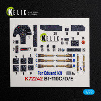 Bf-110C/D/E - 3D Декаль Інтер'єр для набору Eduard 1/72 Kelik K72242