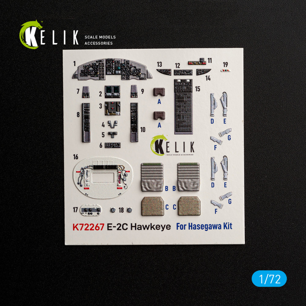 E-2C Hawkeye - 3D Декаль Інтер'єр для набору Hasegawa 1/72 Kelik K72267