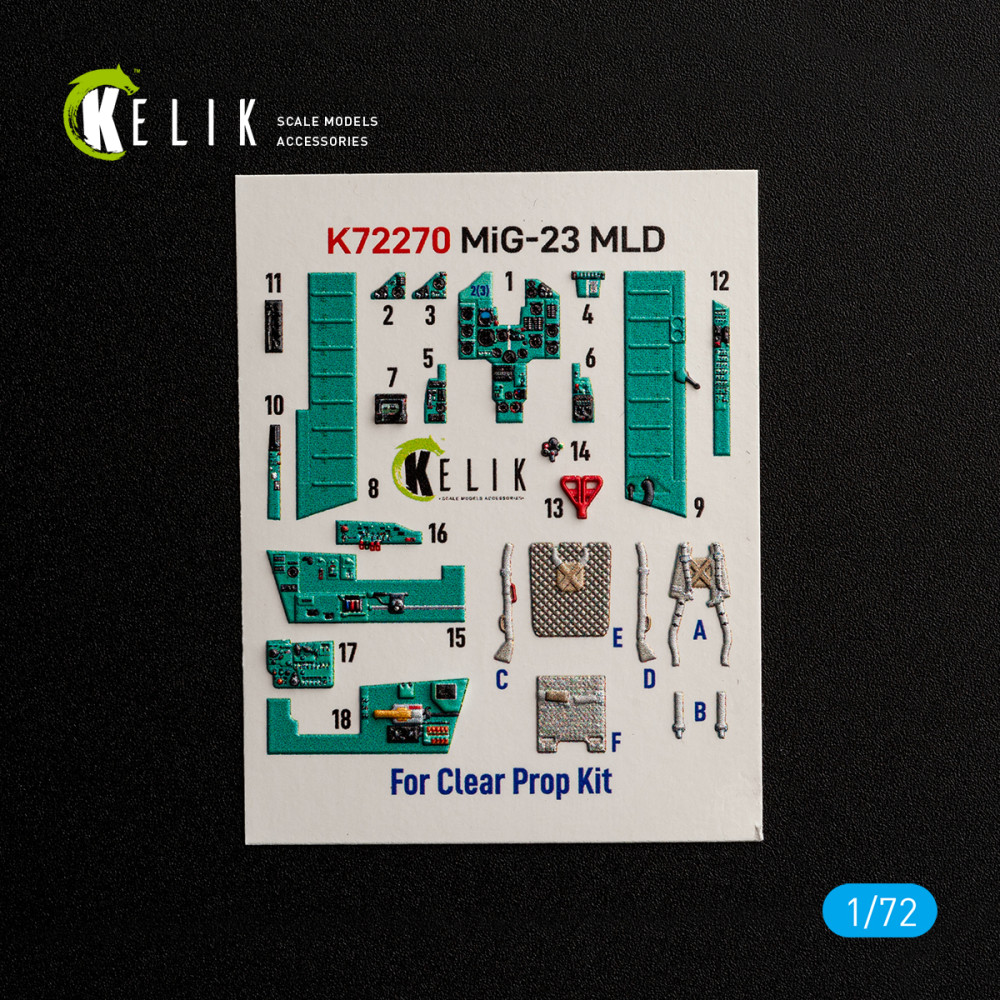 MiG-23MLD - 3D Декаль Інтер'єр для набору ClearProp 1/72 Kelik K72270