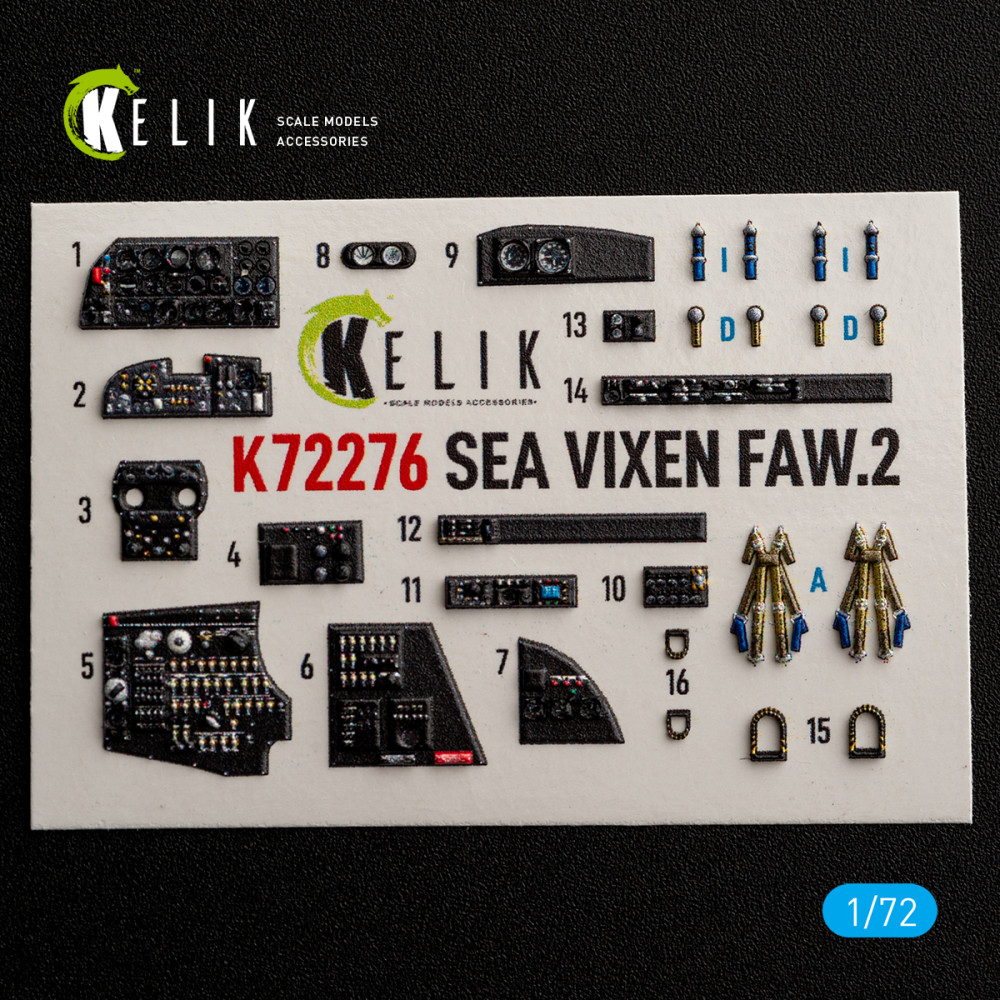 SEA VIXEN FAW.2  - 3D Декаль Інтер'єр для набору Cyberhobby 1/72 Kelik K72276