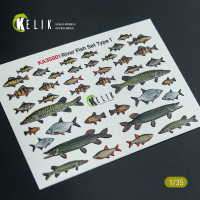 River fish, type 1. Diorama accessory set, 3D decal. 1/35 Kelik KA35001 River fish, type 1. Diorama accessory set, 3D decal. 1/35 Kelik KA35001