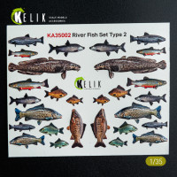 River fish, type 2. Diorama accessory set, 3D decal. 1/35 Kelik KA35002 River fish, type 2. Diorama accessory set, 3D decal. 1/35 Kelik KA35002