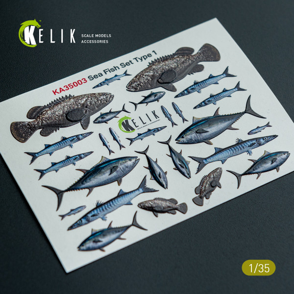 Морська Риба, тип 1. Набір доповнень для діорами, 3D-декаль. 1/35 Kelik KA35003