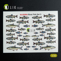 River fish, type 3, Diorama accessory set, 3D decal. 1/35 Kelik KA35006 River fish, type 3, Diorama accessory set, 3D decal. 1/35 Kelik KA35006
