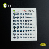 Round Headlights Set 1-6 mm - 3D Decal for models 1/35 Kelik KA35007 Round Headlights Set 1-6 mm - 3D Decal for models 1/35 Kelik KA35007