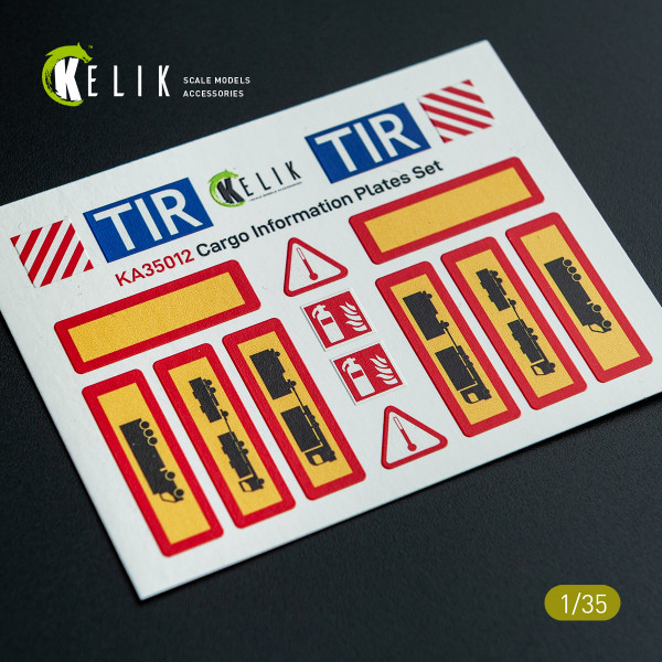 Комплект табличок з інформацією про вантаж №1 - Декаль 1/35 Kelik KA35012
