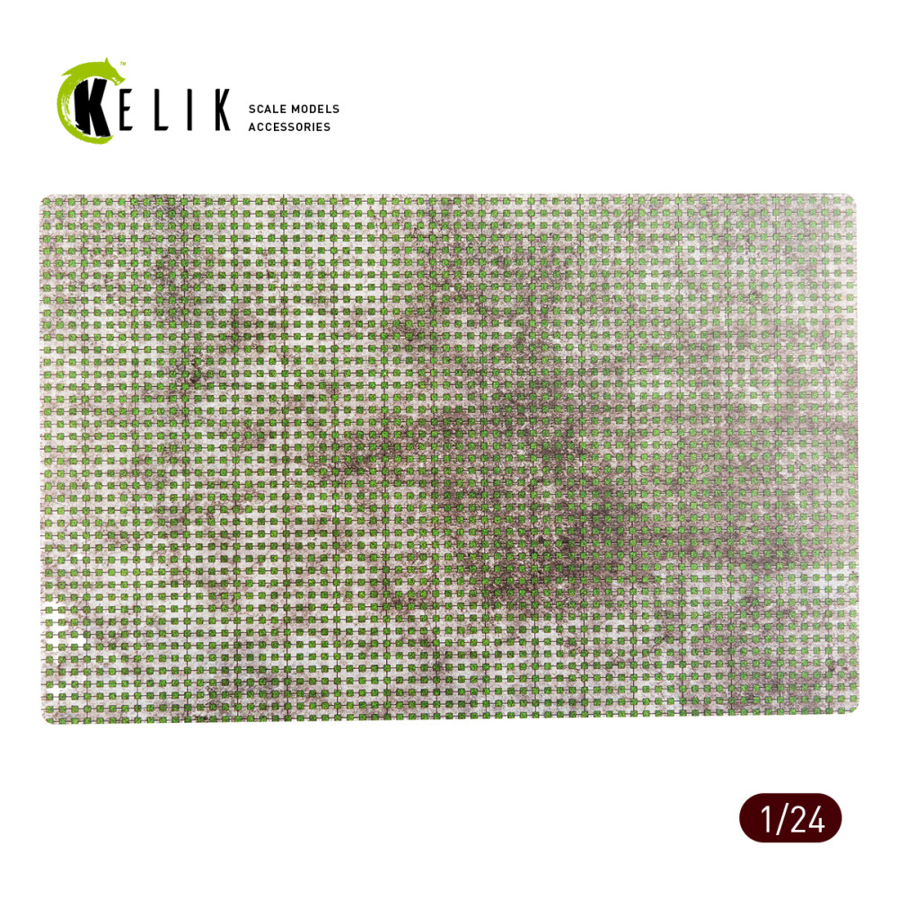 Model stand - Parking Grid Grass  Base - Acrylic 3 mm (280 x 180 mm) 1/24 Kelik KS24016