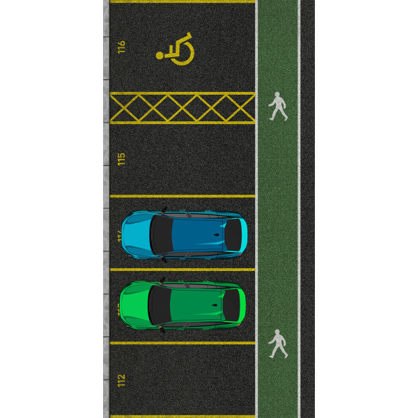 Model stand - Supermarket Parking  type 1 Base - Acrylic 3 mm (180 x 357 mm) 1/43 Kelik KS43001