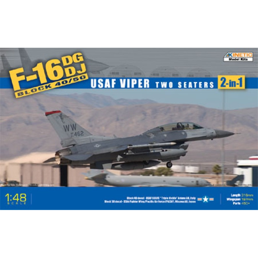 General Dynamics F-16D Block 50 - USAF Viper 2 seat  1/48 Kinetic 48005