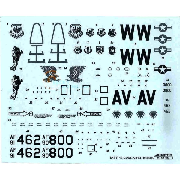 General Dynamics F-16D Block 50 - USAF Viper 2 seat  1/48 Kinetic 48005