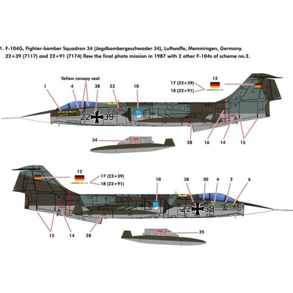 F-104G Starfighter Luftwaffe 1/48 Kinetic 48083