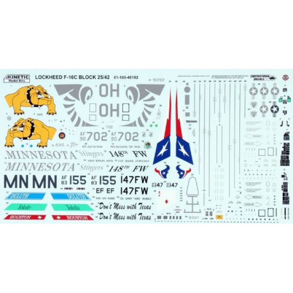 F-16C BLOCK 25/42 USAF 1/48 Kinetic 48102