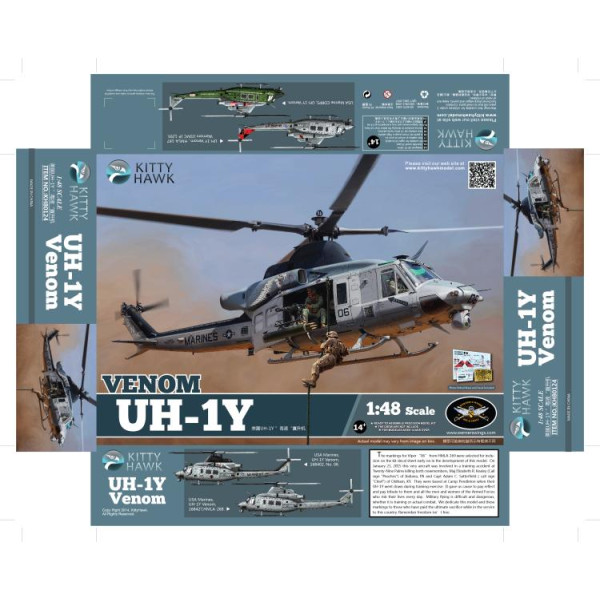UH-1Y Venom Kit First Look 1/48 Kitty Hawk 80124