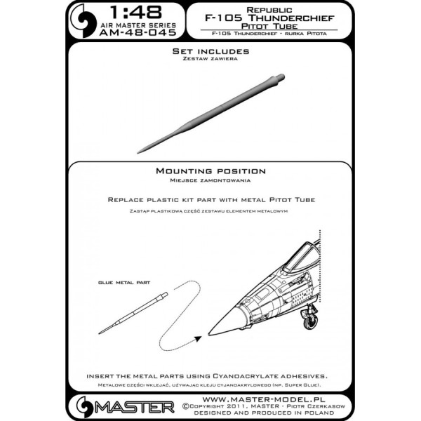 F-105 Thunderchief - Pitot Tube 1/48 Master 48-045