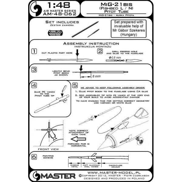 MiG-21bis (Fishbed L/N) - Pitot Tube 1/48 Master 48-062