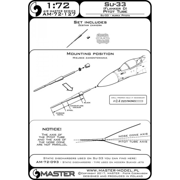  Су-33 (Фланкер Д) - трубка Піто 1/72 Master 72-127