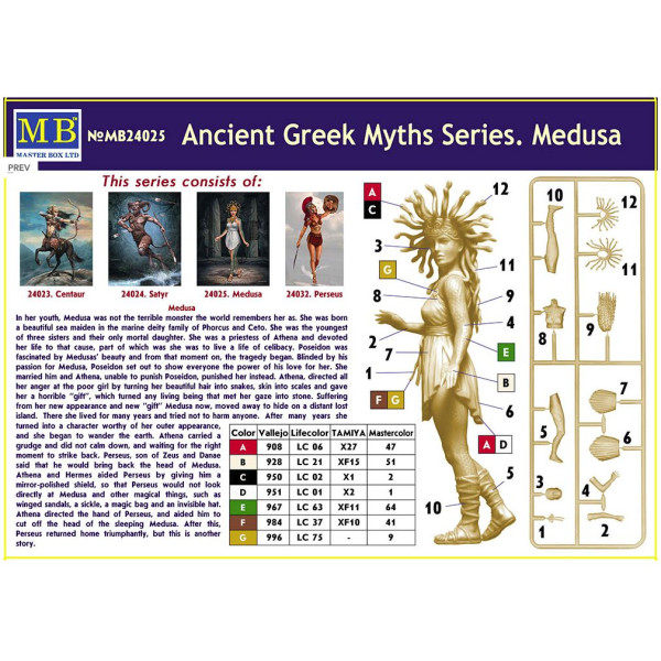 "Ancient Greek Myths Series. Medusa"  1/24  MasterBox 24025