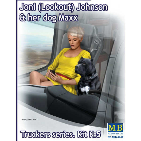 Truckers series. Joni (Lookout) Johnson & her dog Maxx 1/24  MasterBox 24045