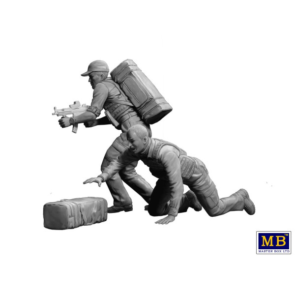 The Heist series, Kit №2. Billy, it's getting too hot, grab the money and let's get out of here!!! The Johnson brothers (Bobby and Billy)  1/24 MasterBox 24065