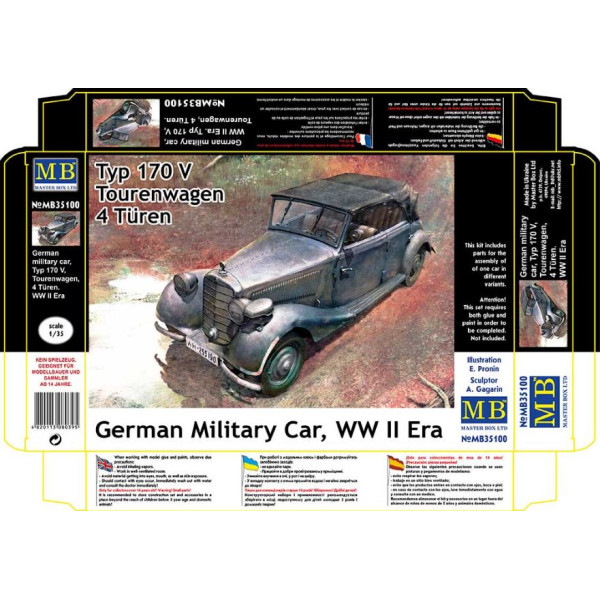 German military car, Type 170 V, Tourenwagen, 4 Türen, 1937-1940 1/35 MasterBox 35100