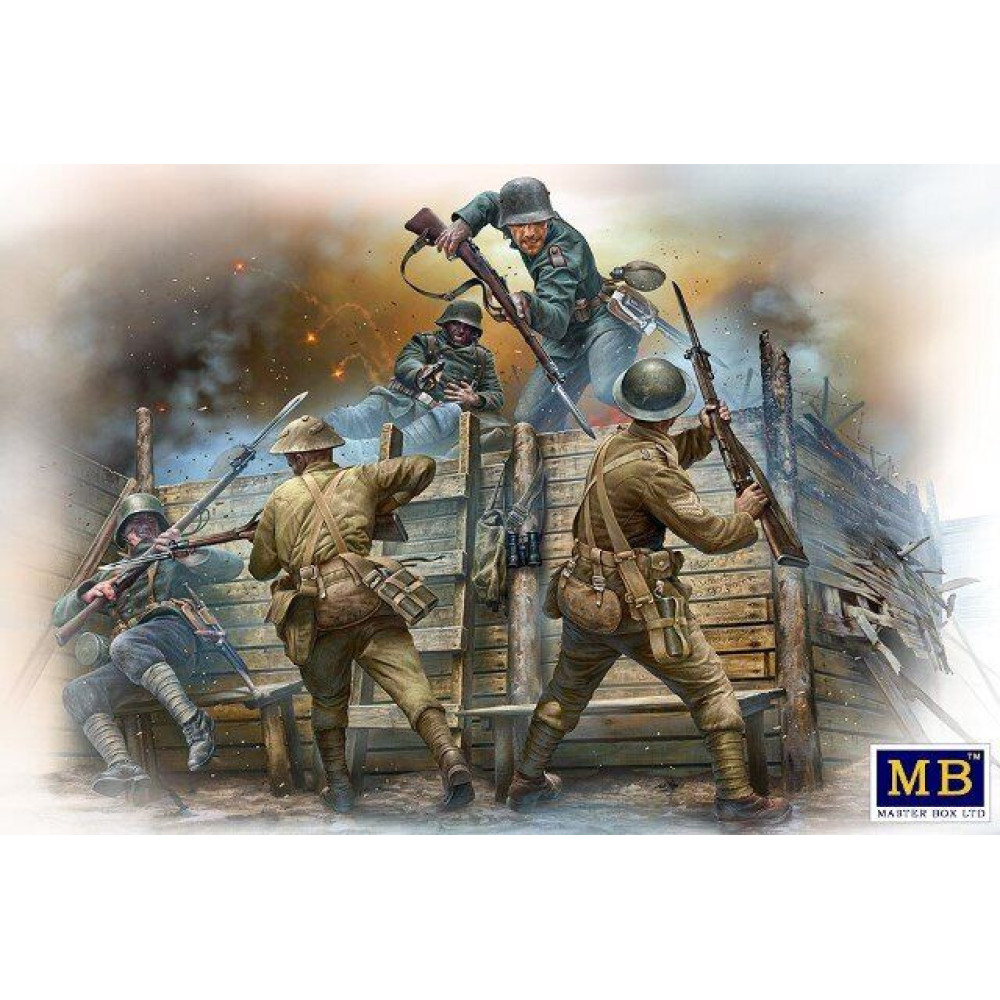 Hand-to-hand fight, German and British infantrymen, WW I era  1/35 MasterBox 35116