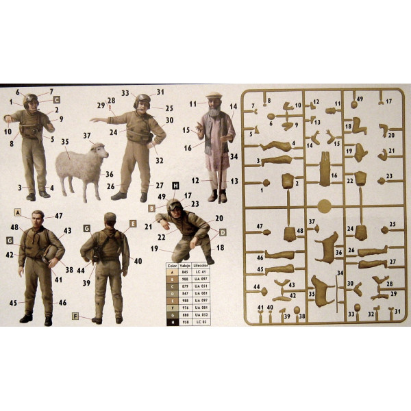  Modern US tankmen in Afghanistan. "Can we buy one of your sheep for a BBQ?" 1/35 MasterBox 35131