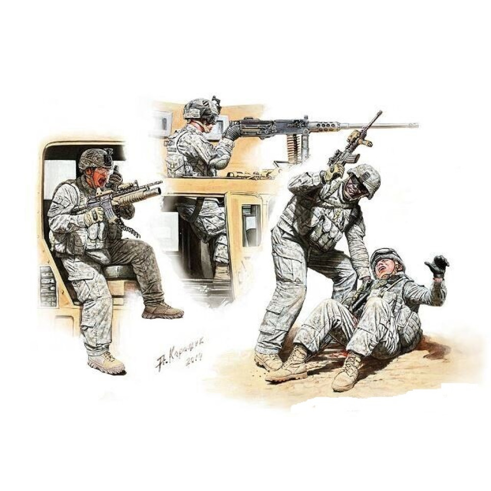 "Man Down! US Modern Army, Middle East, Present day"  1/35 MasterBox 35170