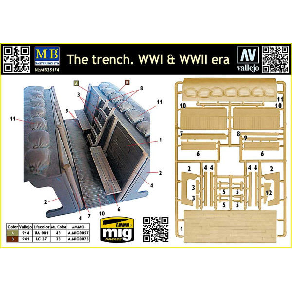 The trench. WWI & WWII era 1/35 MasterBox 35174