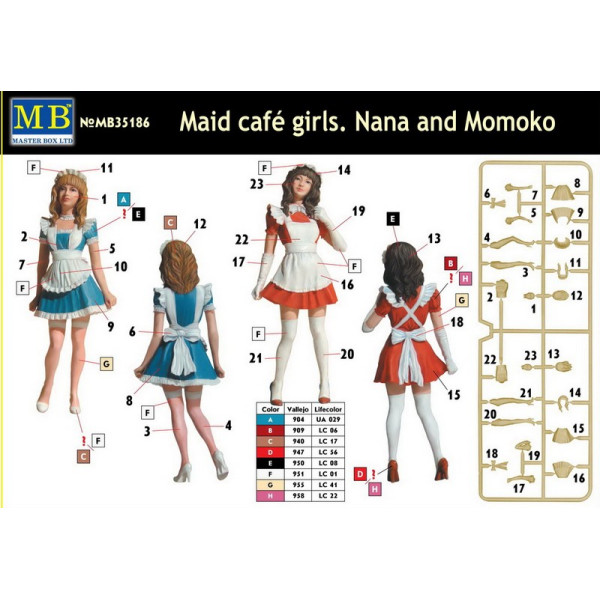 Maid Café Girls - Nana and Momoko  1/35 MasterBox 35186
