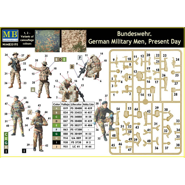 Bundeswehr, German Military Men, Present Day  1/35 MasterBox 35195