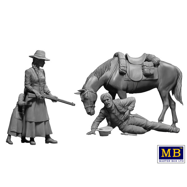 Gunslinger series. Kit No. 1. Marshal Tom Tucker, Molly and Rebecca Hanson 1/35 MasterBox 35203