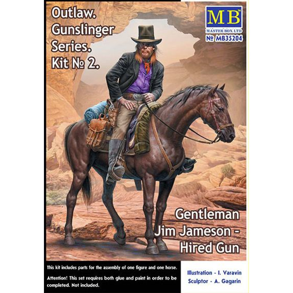 Gunslinger series. Kit No. 2. Gentleman Jim Jameson - Hired Gun 1/35 MasterBox 35204