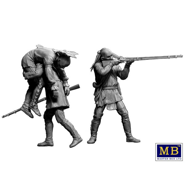 Поранений товариш. Серія Індіанських воєн, XVIII століття. Набір № 2 1/35 MasterBox 35210