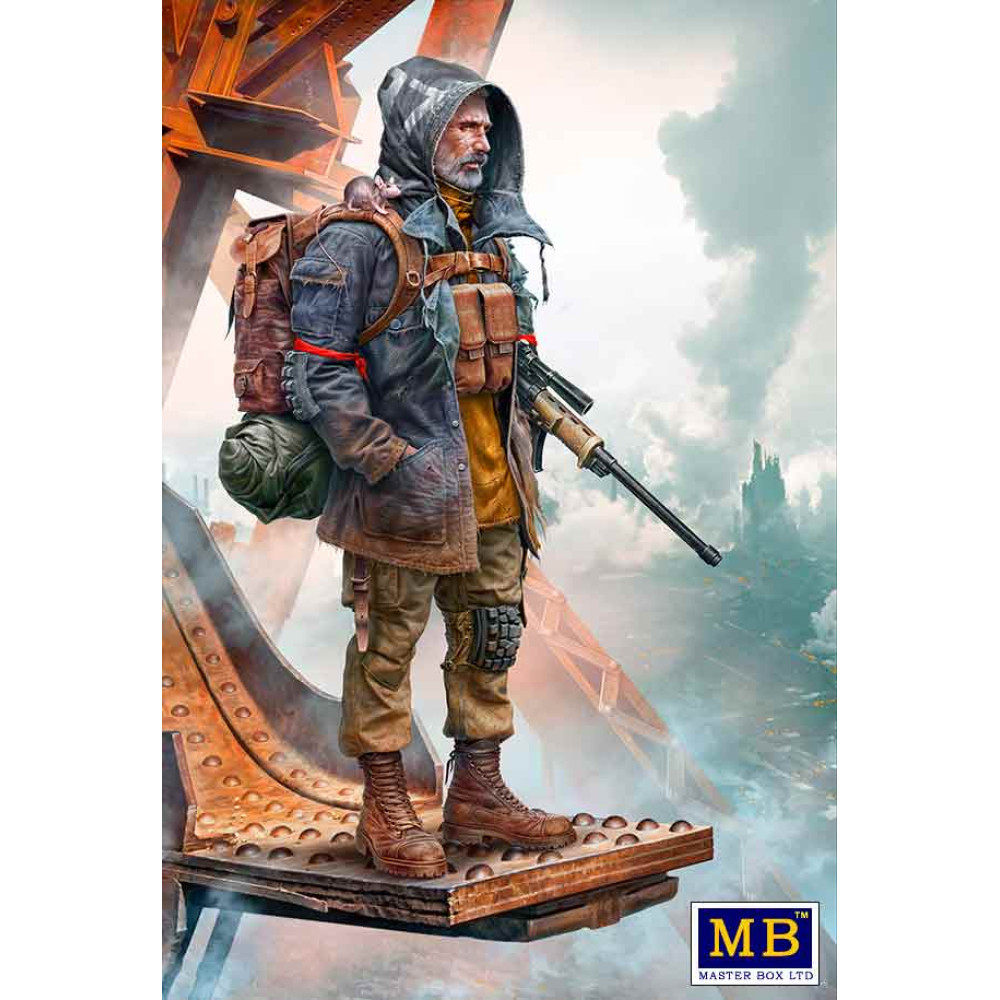 Pоst-apocalyptic fiction. Desert Battle Series. Skull Clan – Long-distance raid. Kit №1. An old raider. Vadim 1/35 MasterBox 35213