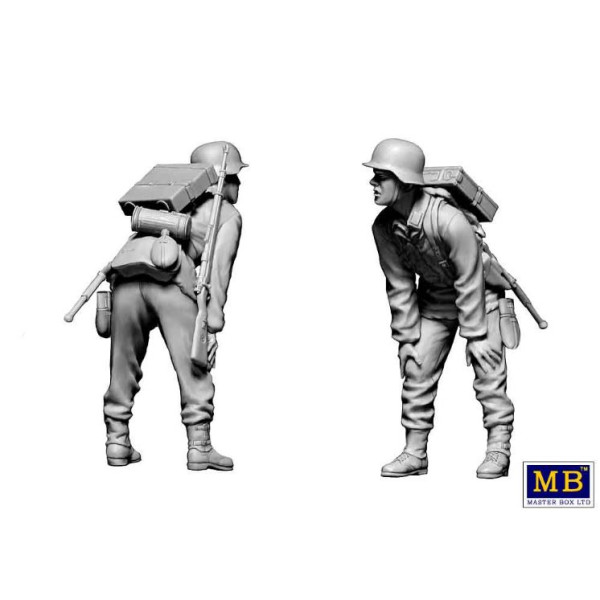 German military men, 1944-1945. Das Maschinengewehr ist dort! 1/35 MasterBox 35218