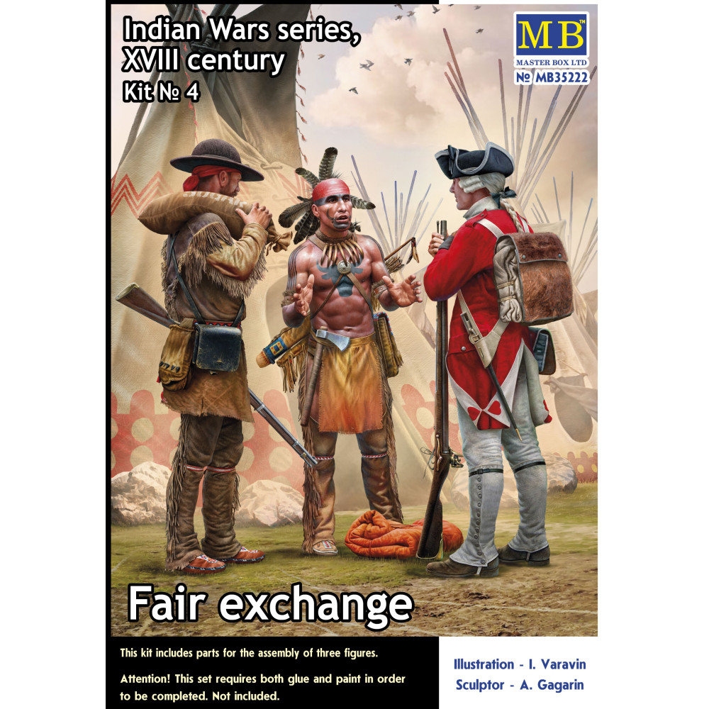 Indian Wars Series, XVIII century. Kit No. 4. Fair exchange  1/35 MasterBox 35222