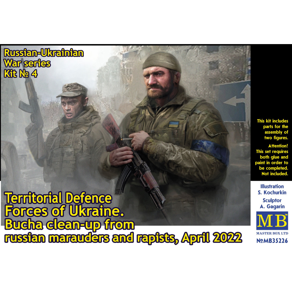 russian-Ukrainian War series, kit № 4. Territorial Defence Forces of Ukraine. Bucha clean-up  1/35 MasterBox 35226