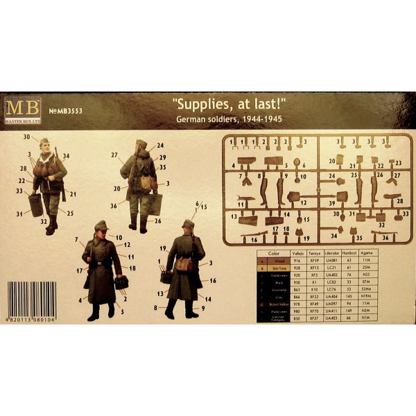 German soldiers in winter coat's 1944/1945 (Supplies at last) 1/35 MasterBox 3553